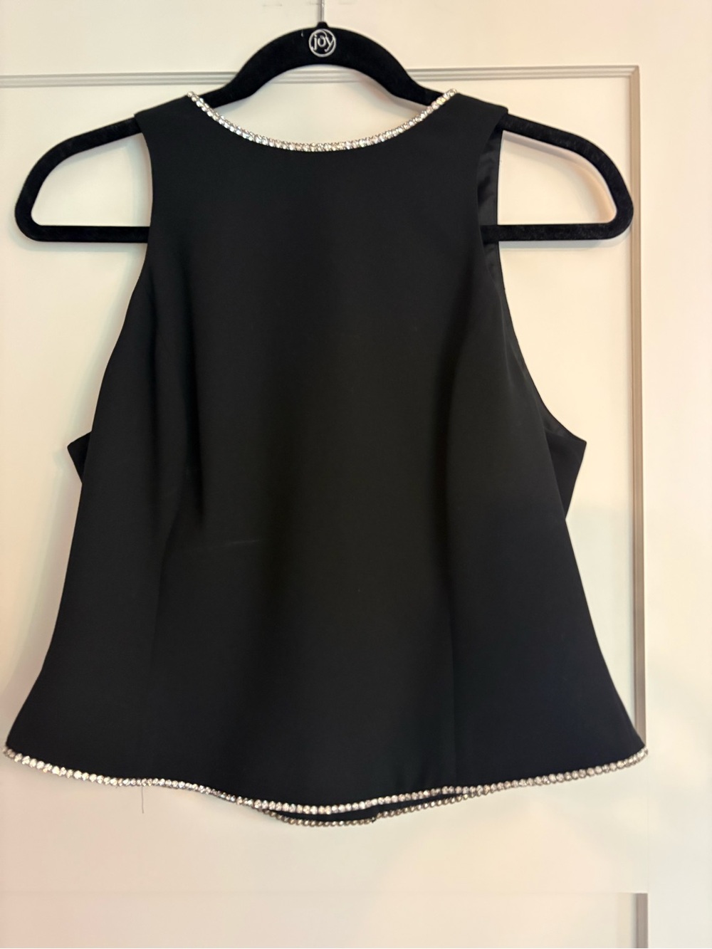 Vintage Jones New York Evening Black Top w/Rhinestone